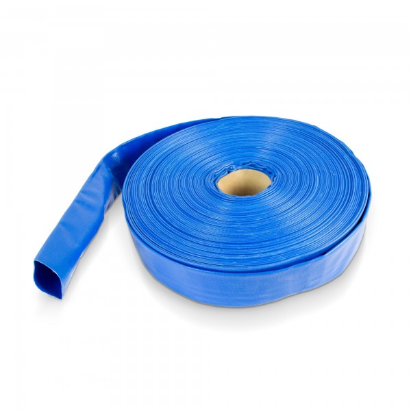50 Meter - PVC Flachschlauch blau - 2 Zoll - wetterfest / UV-beständig