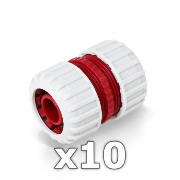 10 x Berlan 3/4'' Zoll Reparator Schlauchverbinder - RED LINE -